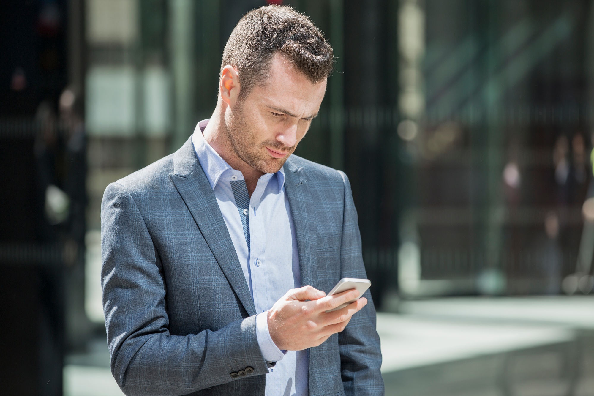 Businessman using mobile phone